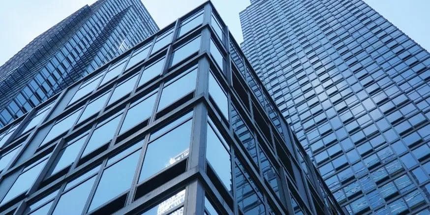 Upward looking image of a building