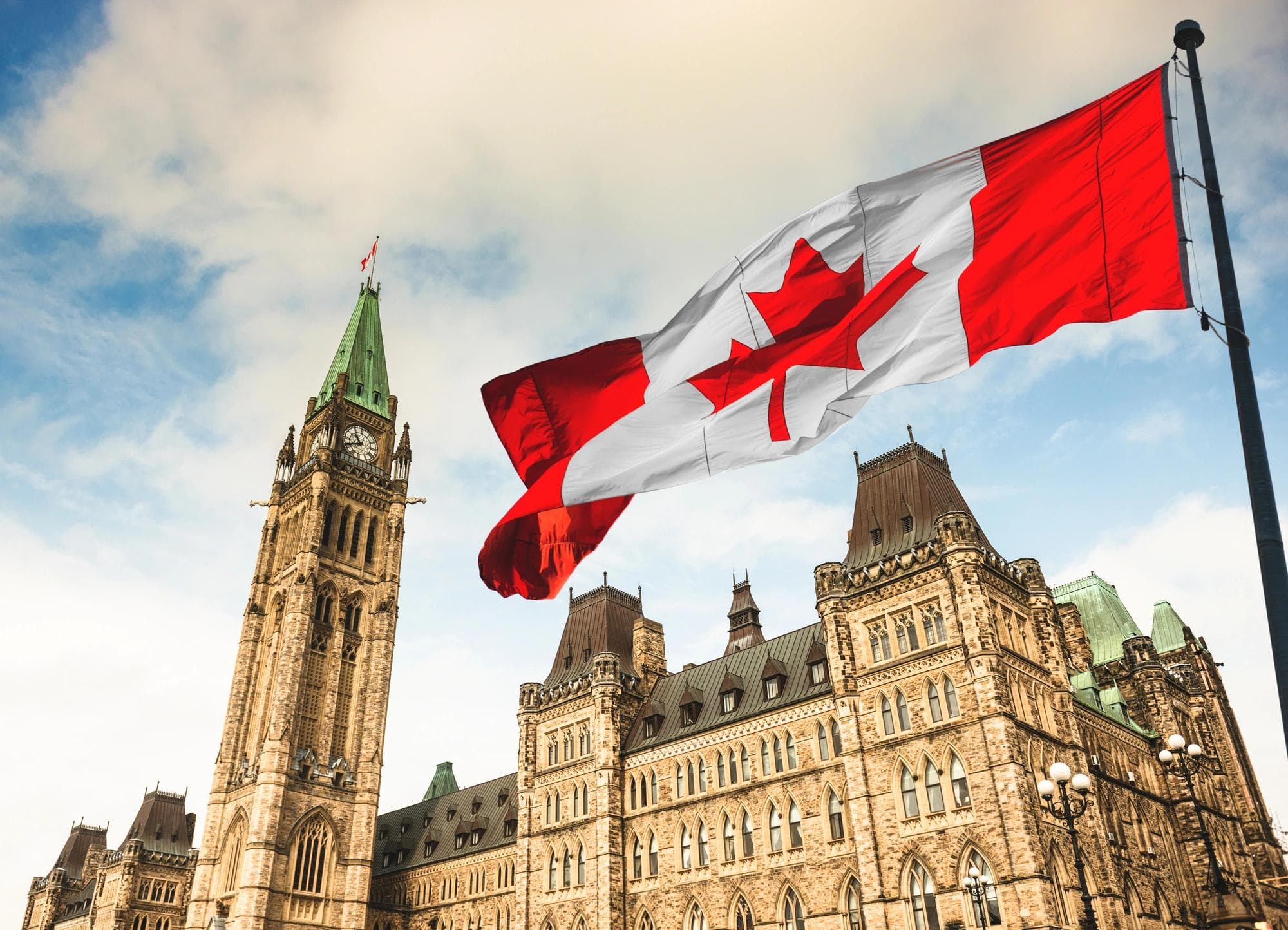 Canadian flag at Parliament Hill 