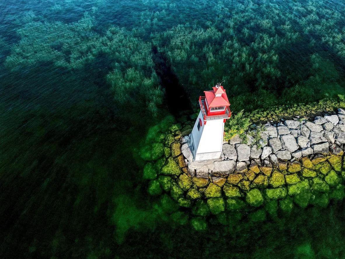 The lighthouse on Lake Simcoe, Ontario, Canada. 