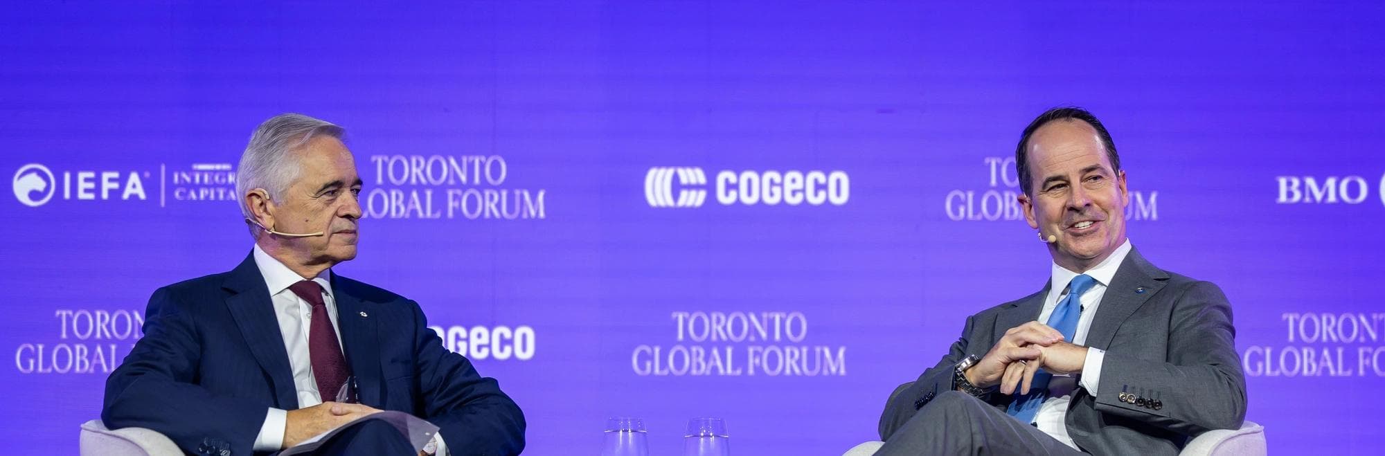 Darryl White, CEO, BMO and the Hon. Brian Tobin, Senior Advisor, BMO discuss opportunities in Canada at the 20th annual Toronto Global Forum.