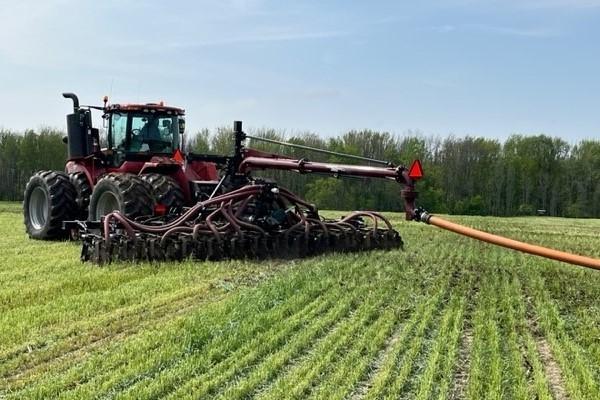 Low-disturbance manure injection equipment to help bring nutrients to the root zone 