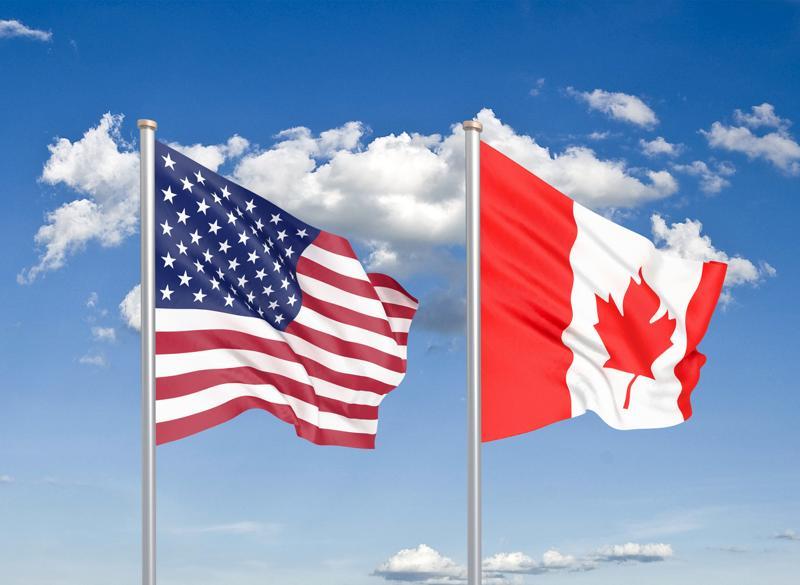 U.S. and Canada flags