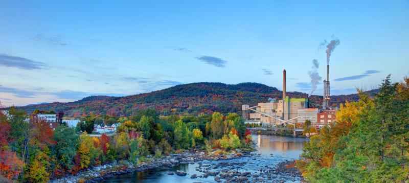A paper mill in Oxford Country, Maine, USA