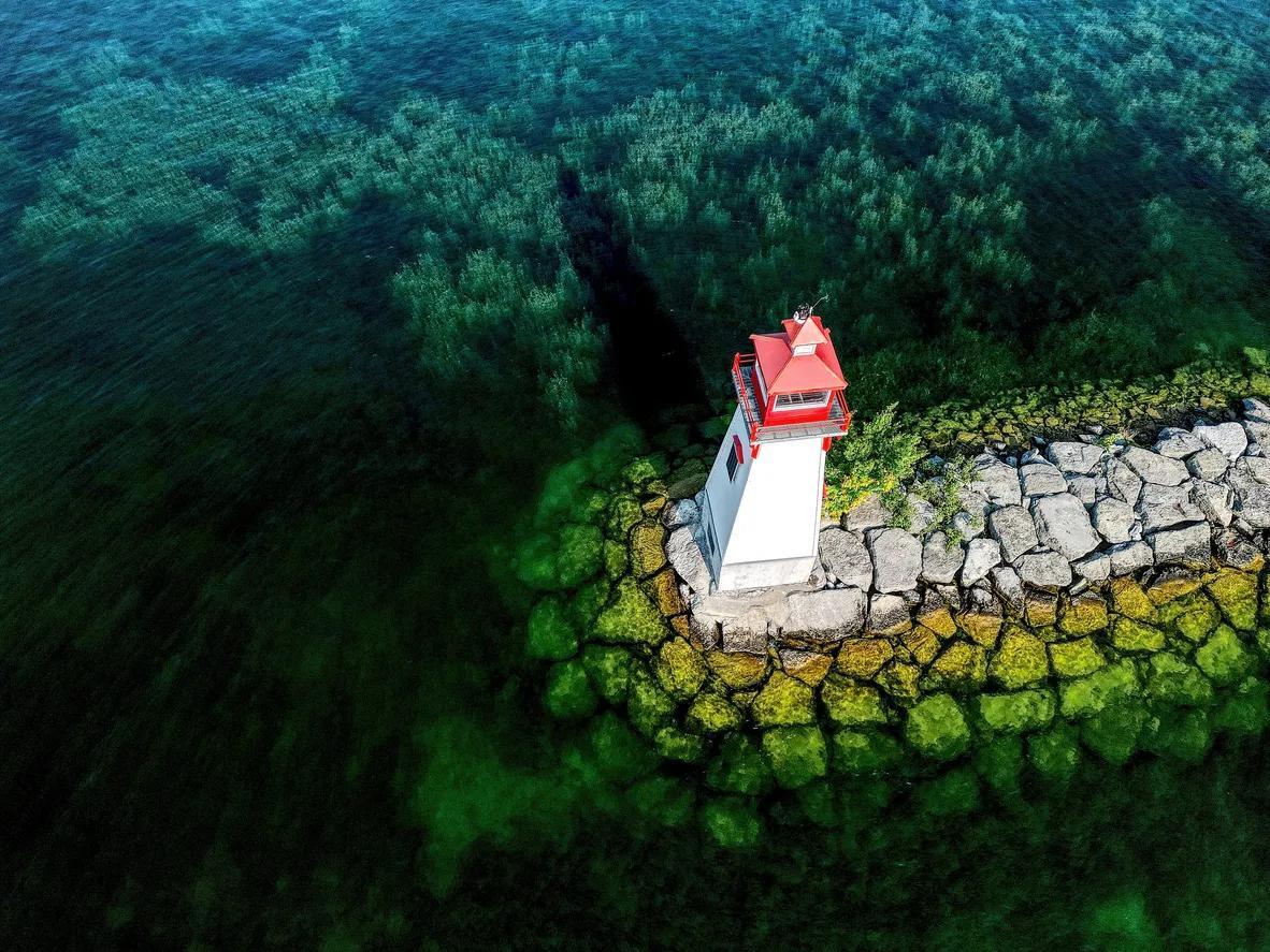 The lighthouse on Lake Simcoe, Ontario, Canada. 