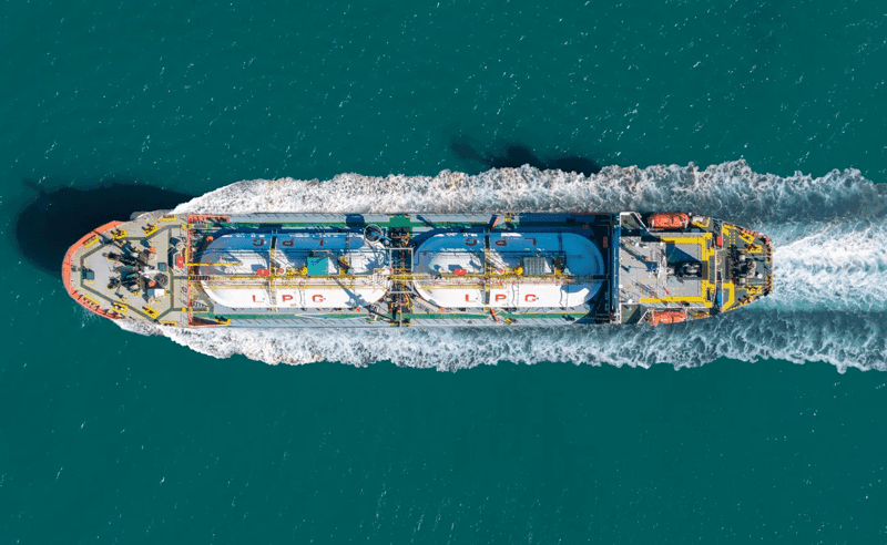 A liquefied petroleum gas carrier transporting energy across global shipping routes. 
