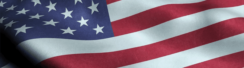 Close-up image of the U.S. flag, representing the national outlook provided by the BMO Business Outlook.  