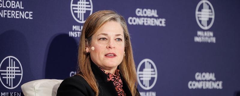 Melissa Fifield, Head of the BMO Climate Institute, speaks on water risks at the Milken Institute Global Conference 2025. 