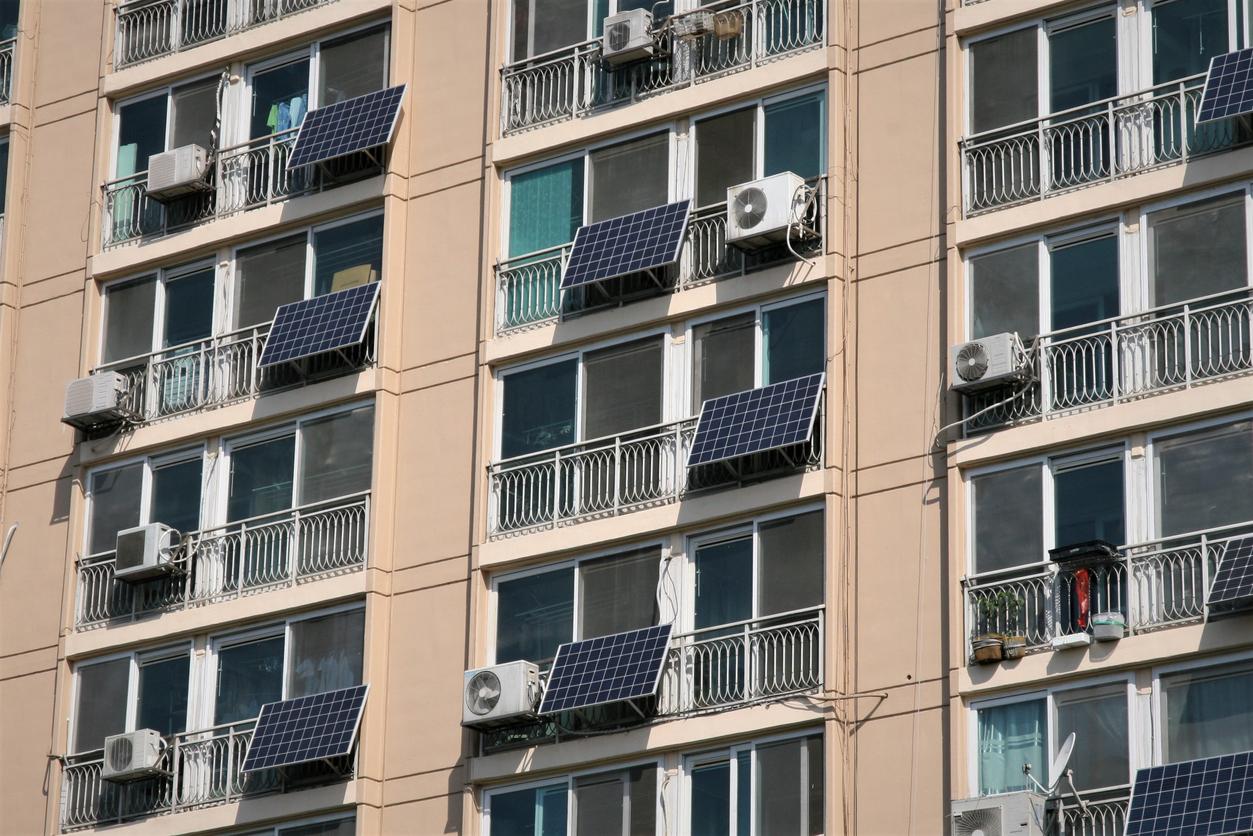 Solar panels on a apartment