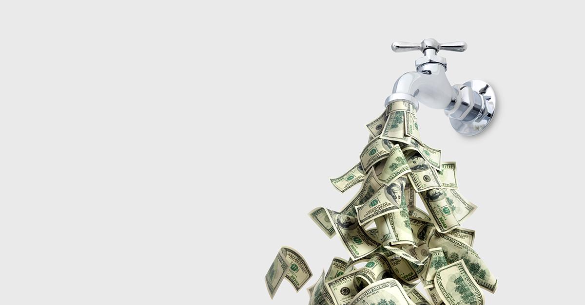 Cash flow from faucet