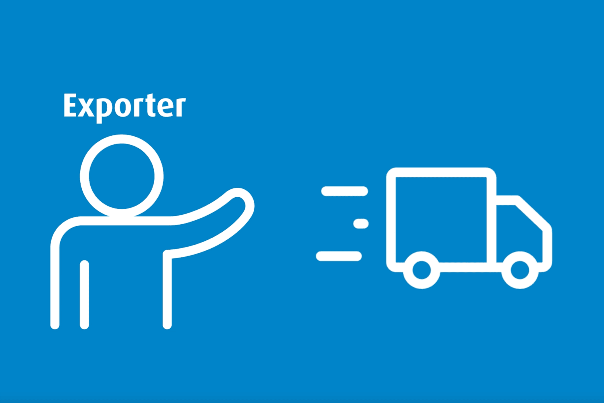 Illustration of Exporter and delivery truck
