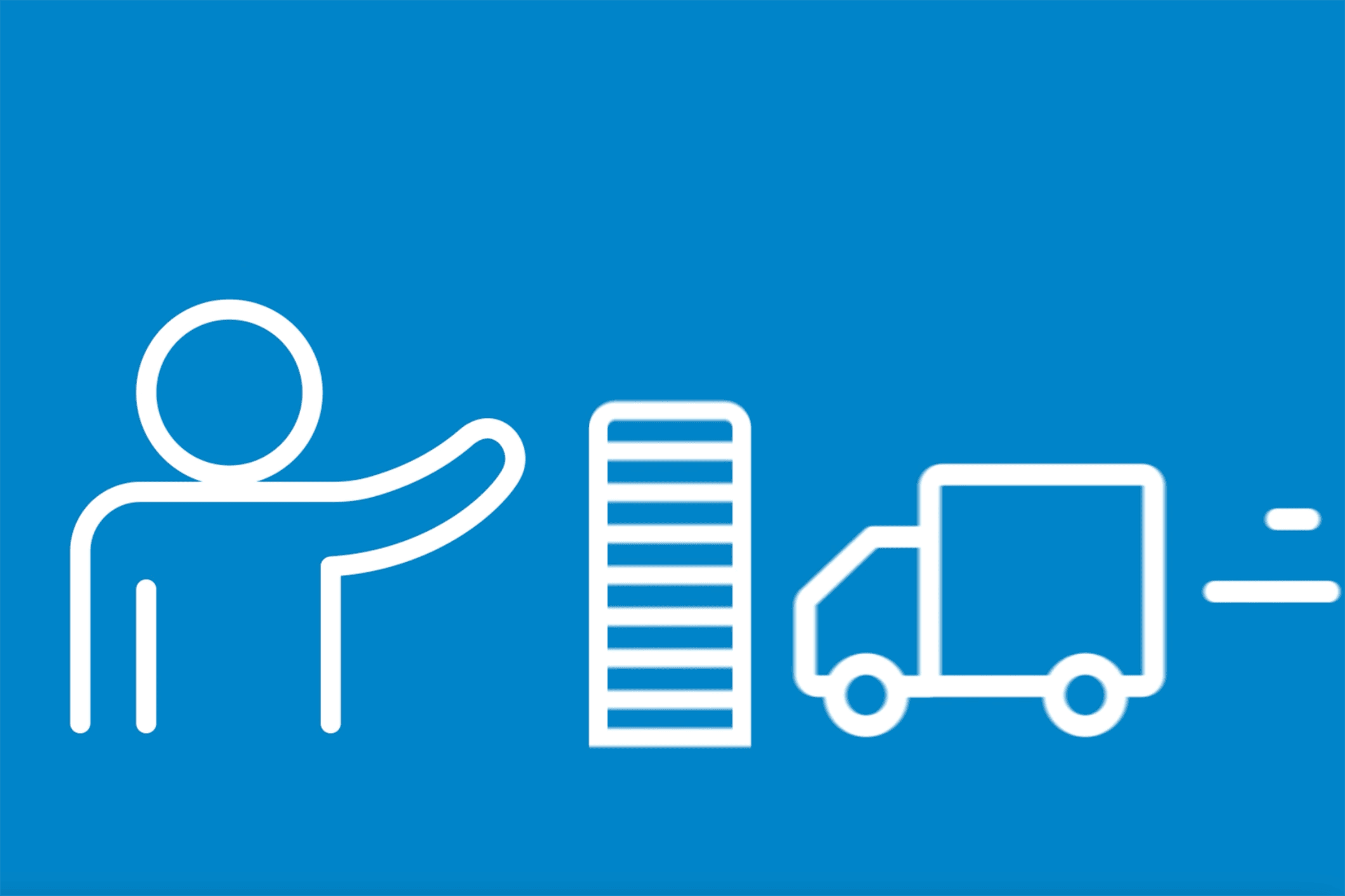 Illustration of individual and a delivery truck