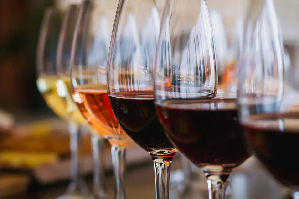 Selection of red and white wines