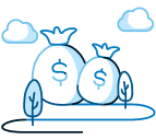 Bags of money and trees Icon