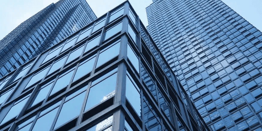 Upward looking image of a building