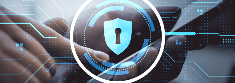 Illustration of a key hole overlayed an image of a mobile device.