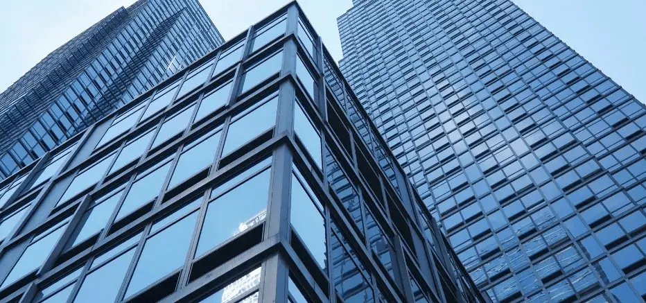 Upward looking image of a building