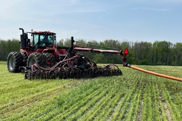 Low-disturbance manure injection equipment to help bring nutrients to the root zone 