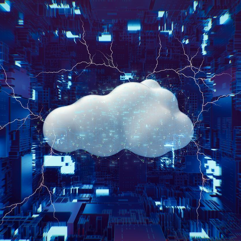 Data with a storm cloud