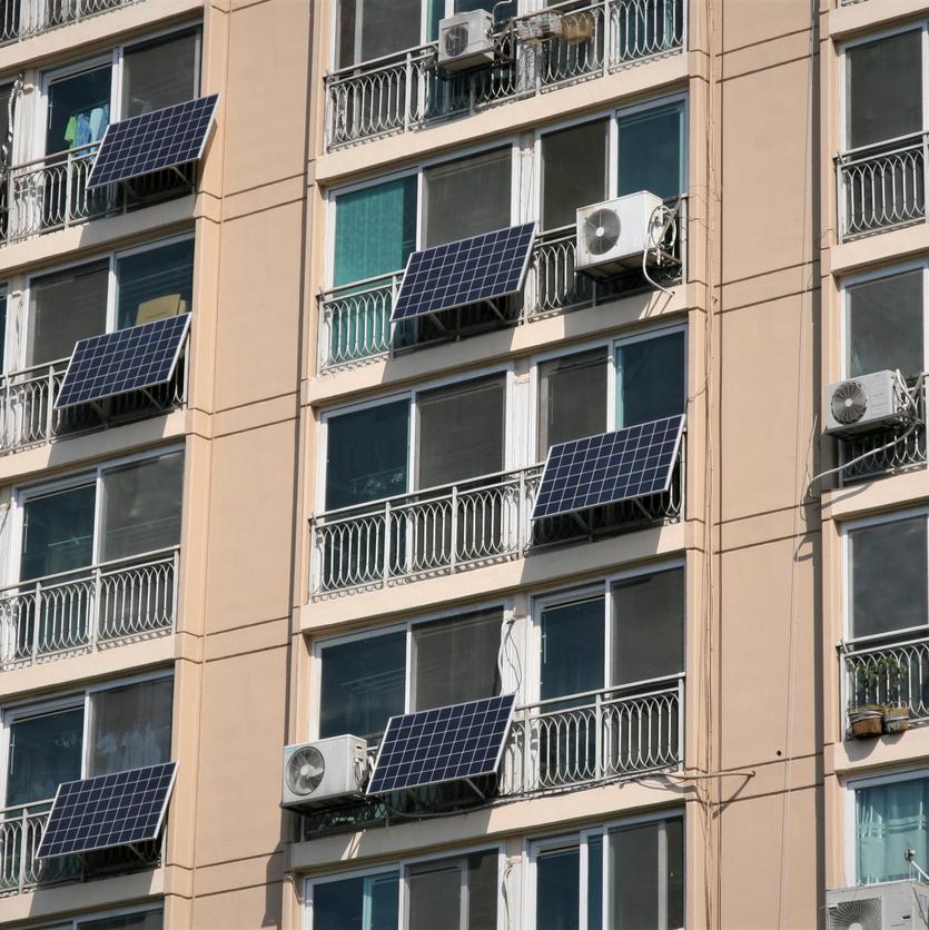 Solar panels on a apartment