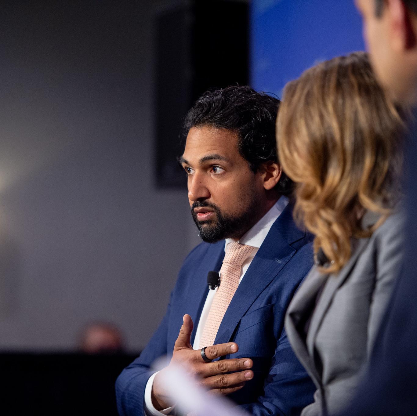 BMO Capital Markets’ Rahim Bapoo speaks in a panel discussion at the BloombergNEF Summit in San Francisco.