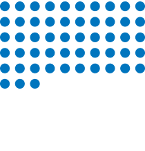 Illustration of 53 blue dots and 47 white dots