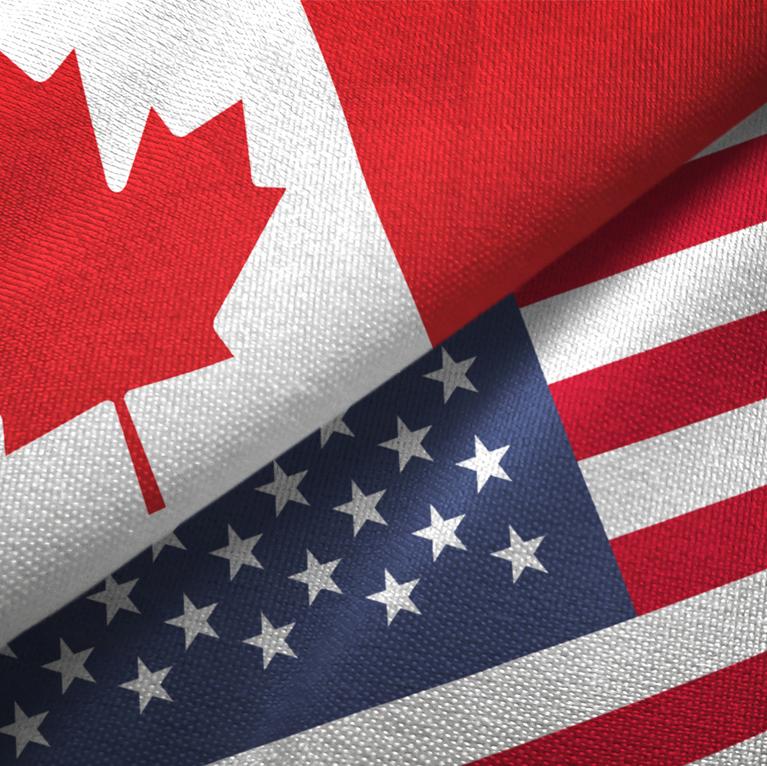 US CANADA Flags